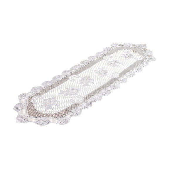 SLYNSHome Lace Table Runner - 13.7x45.3 inch - Hollow Out Embroidered Table Runners with Flower for Wedding Holiday Dinner Party Bridal Shower Decorations