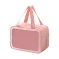 thumbnail image 1 of STPToys Large Clear Makeup Cosmetic Toiletry Organizer Bag,Plastic Tote Bags Waterproof Transparent Small Handbag Purse Dry wet Separation - Pink, 1 of 7