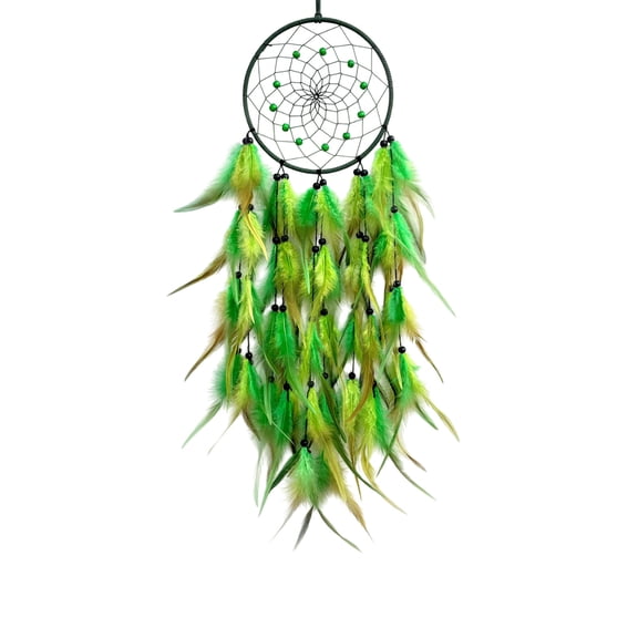 SLYNSHome Large Dream Catchers for Girls Room Wall Decoration Hanging Dream Catchers with Feather Birthday Gifts for Living Room Dorm (Green)
