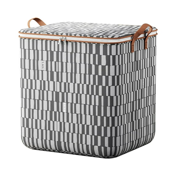 SLYNSHome Large Quilt Storage Cubes,Foldable Clothes Bin Collapsible Organizer Basket with Lid Zipper and Handles Divider For Home, Nursery,Dormitory,School Storage Bag (30.8 Gallon)