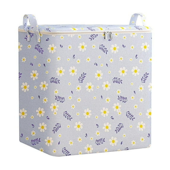 SLYNSHome Large Quilt Storage Cubes,Foldable Clothes Bin Collapsible Organizer Basket with Lid Zipper and Handles Divider For Home, Nursery,Dormitory,School Storage Bag