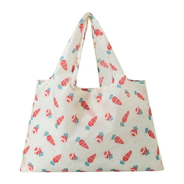 SLYNSHome Lightweight Portable Foldable Shopping Bag, Large Capacity Print Tote Bag, Reusable Shoulder Bag For Women