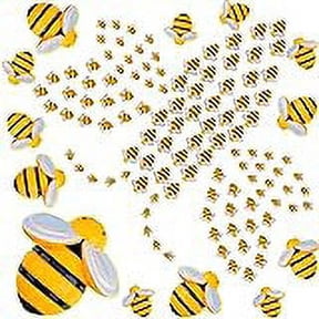 SLYNSHome Miniature Bee 40 Pcs Small Plastic Resin Decorations For Decorations And Bee Themed Birthday Party Table Decorations