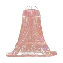 SLYNSHome Mosquito Net Bed Canopy For Girls,Princess Round Hoop Sheer Bed Canopy ,Dome Mosquito Netting Bed Tent Twin Girls Canopy Bed Decor For Baby Crib,Kid Bed