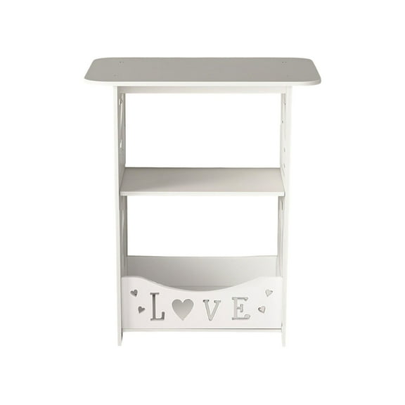 SLYNSHome Narrow Side Table,3-Tier End Table with Storage Shelf Modern Sofa Table Thin Side Table Small Nightstand