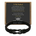thumbnail image 1 of SLYNSHome New Stainless Steel Leather Bracelet Magnetic Black Stainless Steel Bracelet For Men, 1 of 5