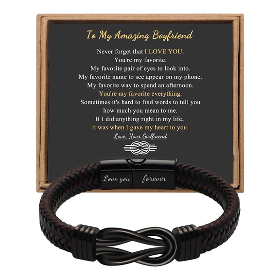 SLYNSHome New Stainless Steel Leather Bracelet Magnetic Black Stainless Steel Bracelet For Men