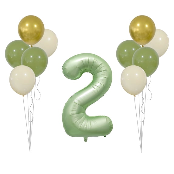 SLYNSHome Clearance Number Balloon,Big Green 2 Balloon Number Large Foil Helium Number Balloons 0-9 Digital Balloons for Birthday Party Celebration Decorations Supplies Wedding Anniversary