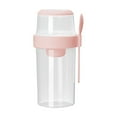 thumbnail image 1 of SLYNSHome Overnight Oats Jars with Lid and Spoon - 2 Layer - Overnight Oats Container Breakfast Cup Meal Prep - 10.5+25.7 oz / 310+760 ml (Pink), 1 of 7