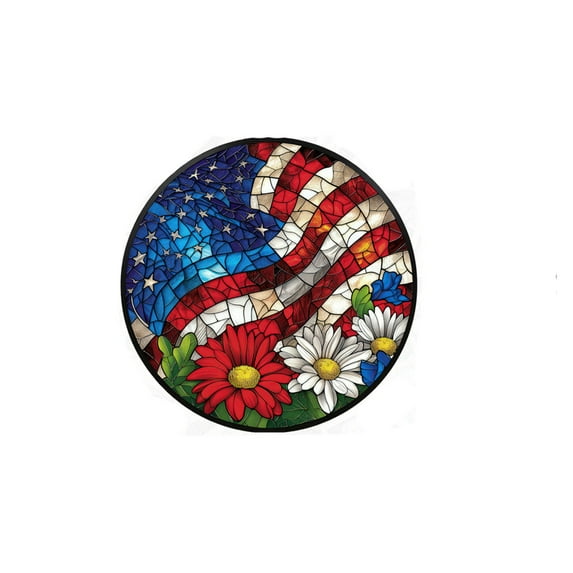 SLYNSHome Patriotic Window Clings for Glass Windows 4th of July Decorations for Home American Flag Flowers Memorial Day Decals Independence Day Wall Stickers