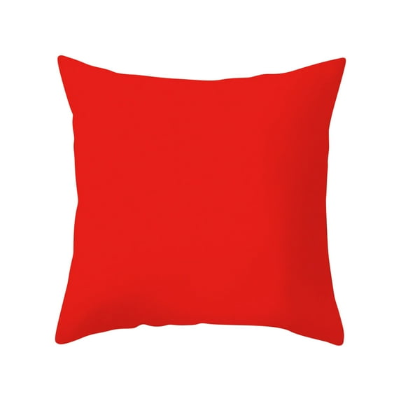 SLYNSHome Pillow Cases Set of 2 Solid Color Throw Pillow Covers 18x18 inch Pillowcases for Bed Sofa Couch Home Dorm Decorations - Red
