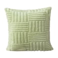 thumbnail image 1 of SLYNSHome Pillowcases Decorative 18x18 inch Solid Color Velvet Striped Throw Pillow Covers Cushion Cover for Sofa Bed Couch Office - Green, 1 of 5