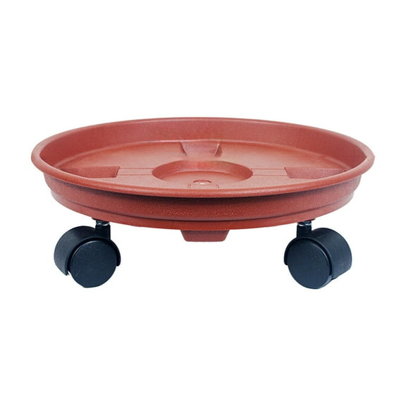 SLYNSHome Plant Caddy with Wheels Heavy Duty Moving Flower Pot Tray Rolling Plant Stand Plant Cart Dolly with Casters for Garden/Home/Yard Decoration (Red)