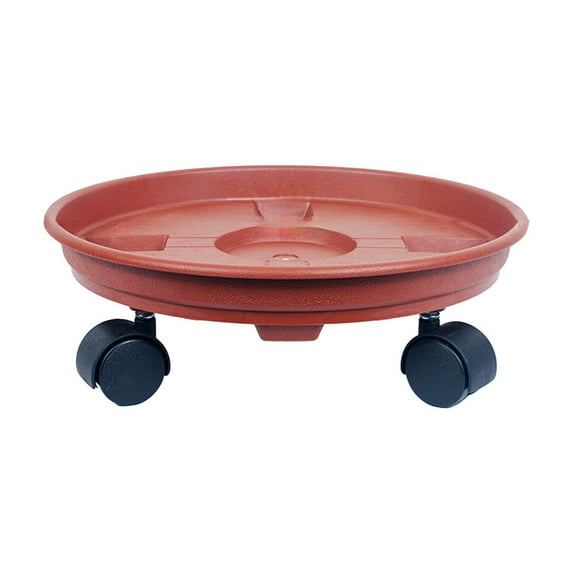 SLYNSHome Plant Caddy with Wheels Heavy Duty Moving Flower Pot Tray Rolling Plant Stand Plant Cart Dolly with Casters for Garden/Home/Yard Decoration (Red)