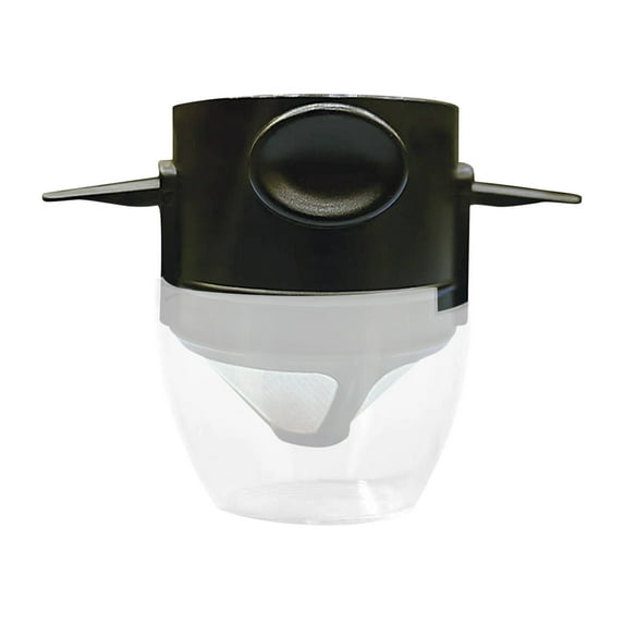 SLYNSHome Pour Over Coffee Maker,Stainless Steel Reusable Cone Coffee Dripper Filter with Spoon and Cup Holder ,Coffee Filters Coffee Maker with Handl for Home Office Travel