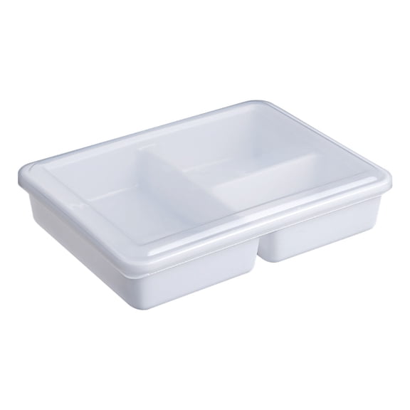 SLYNSHome Rectangular White Reusable Thickened Four- And Five-compartment Plastic Fast Food Box Washable Plastic Fast Food Box