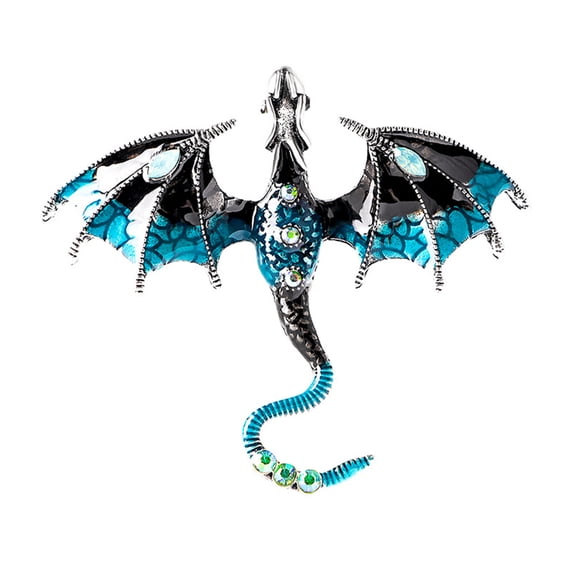 SLYNSHome Retro Oil Dripping Dragon Style Brooch Personalized Coat Accessories Pin Jewelry