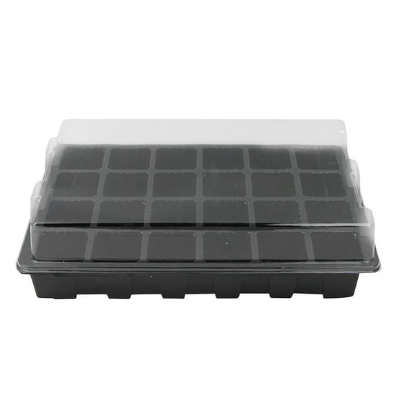 SLYNSHome Seed Start Trays for Planting 24 Cells Plant Germination Trays Plant Starter Kit Growing Trays with Humidity Dome and Base for Greenhouse Grow