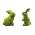thumbnail image 1 of SLYNSHome Set of 2 Pcs Easter Flocked Rabbit Statue Decoration Artificial Furry Bunny Figurines Ornament Fake Moss Stuffed Rabbit Dolls for Holiday Table Spring Garden, 1 of 7