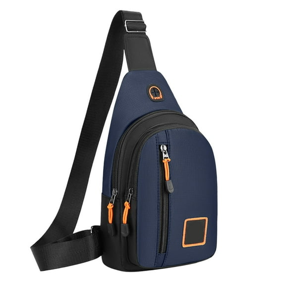 SLYNSHome Sling Bag for Men Chest Bags Women Crossbody Shoulder Pouch with Earphone Hole for Cycling Travel Camping (Dark Blue)