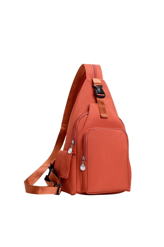 SLYNSHome Sling Bag for Women Crossbody Backpack Men Lightweight Chest Bag for Hiking,Travel (Orange)