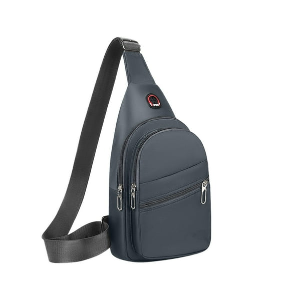 SLYNSHome Sling Bags Shoulder Crossbody Sling Bag for Women Men Backpack Purse with Earphone Hole for Adults (Dark Gray)