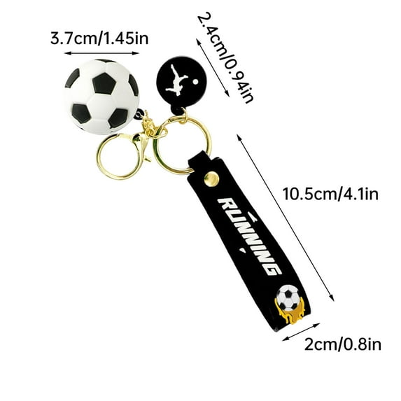 SLYNSHome Soccer Keychains Large Silicagel Football Keychain European Cup Key Rings for Party Favors Soccer Gifts Key Chain for Boys School Carnival Reward Party Bag Gift Fillers