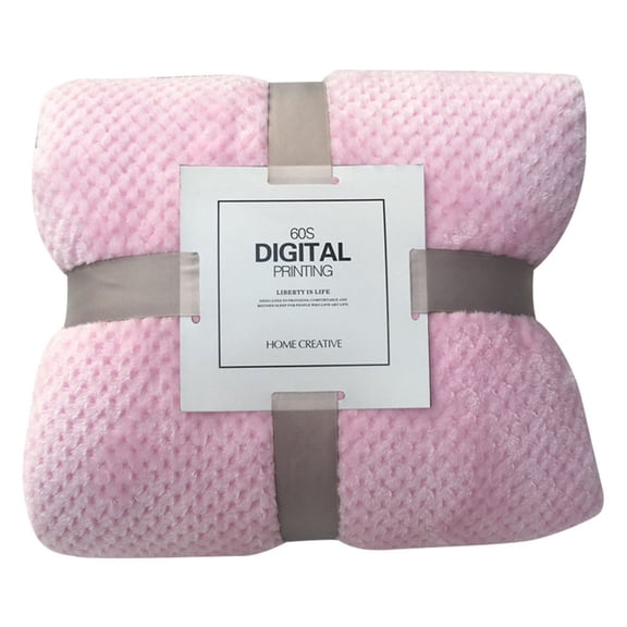 SLYNSHome Soft Flannel Fleece Blanket with Mesh Jacquard Pattern,27.5x 39.3 Inch,Pure Color Lightweight Cozy Blankets for All Season,Bedding Blanket for Sofa,Couch,Bed,Camping,Travel