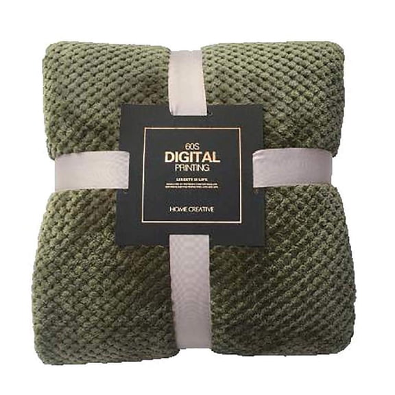 SLYNSHome Soft Warm Plaid Fleece Bed Blanket Large Mesh Flannel Blankets Thick Breathable