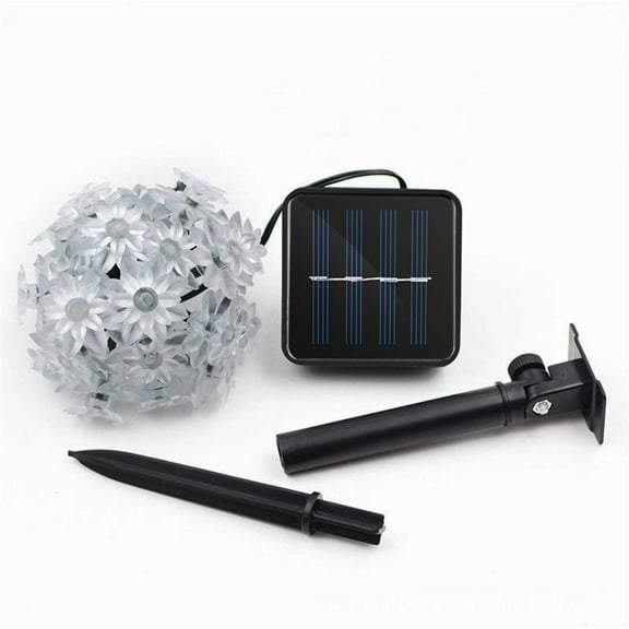 SLYNSHome Solar Flower String Lights Waterproof 50 LED Lights 8 Modes Fairy Light Decorations for Garden Fence Patio Yard Party