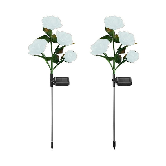 SLYNSHome Solar Garden Lights - 4 Head Floral Sway Light Solar Light-Solar Sway Lights- Sway With The Wind- Solar Outdoor Lights- Solar Garden Decorative Lights- Patio Ya
