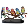 thumbnail image 1 of SLYNSHome Stained Glass Birds on Branch,Colorful Glass Five Birds on Branch Desktop Decoration,Stained Glass Birds Ornaments for Home Office Livingroom Yard for Bird Lovers, 1 of 6