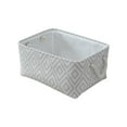 thumbnail image 1 of SLYNSHome Storage Baskets for Cube Organizers Storage Bins with Rope Handles Decorative Collapsible Baskets for Organizing Clothes Toy Nursery - 12x8x5 inch (White), 1 of 7