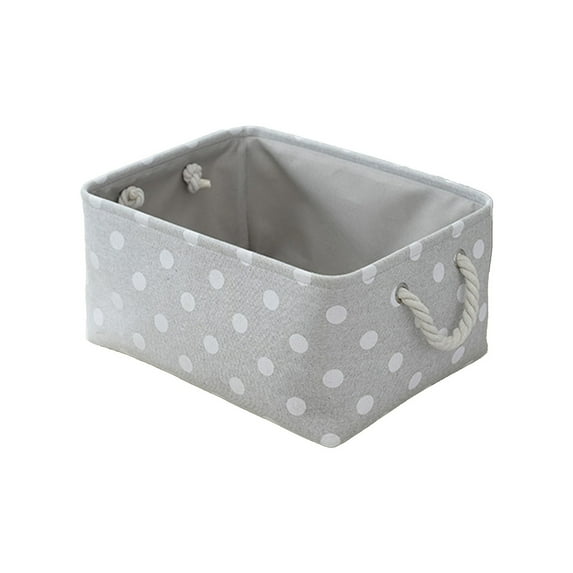SLYNSHome Storage Bins for Closet Organizers and Storage Baskets with Rope Handles Decorative Collapsible Baskets for Organizing Clothes Toy Nursery - 14x10x6.3 inch (Gray)