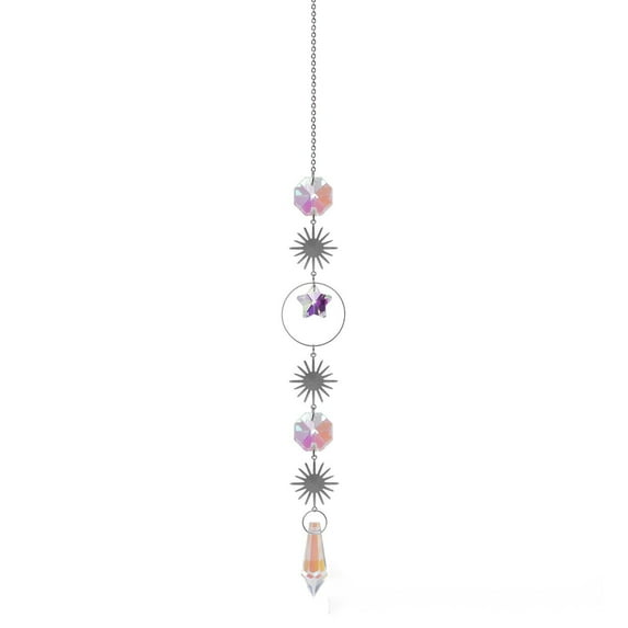 SLYNSHome Suncatcher Crystal Pendant,Colorful Hanging Crystal Decoration with Chain Pendant Sun Catcher Crystal Balls Ornament for Indoor Window Car Garden Suncatcher Pendant