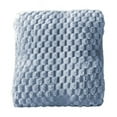 thumbnail image 1 of SLYNSHome Throw Blanket,39.3x27.5Inch Solid Color Blanket Soft Flannel Fleece Throw Blanket Waffle Textured Blanket Lightweight All Season Blanket Throw for Sofa Chair Bed (Blue), 1 of 6