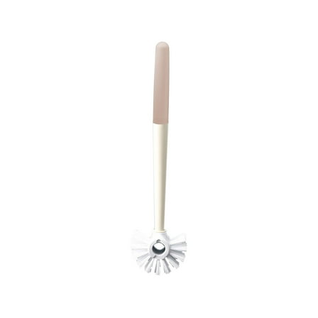 SLYNSHome Toilet Bowl Brush with Holder - 15 inch - No Blind Spots - Long Handle Stiff Bristles Toilet Brushes for Bathroom Cleaning (Beige)