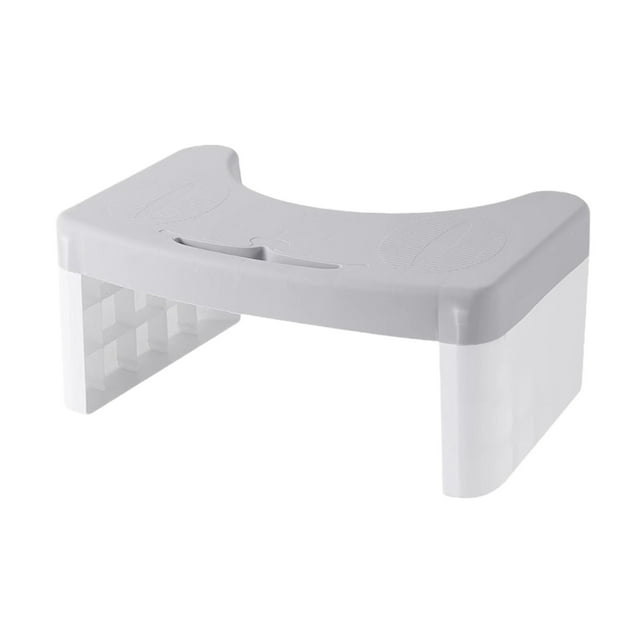 SLYNSHome Toilet Stools for Pooping - 6.3X9X14.4 inch - Detachable - Non-Slip - Toilet Squat Stool Toilet Poop Bench for Fits All Toilets (Gray)