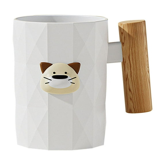 SLYNSHome Clearance Tooth Brush Cups,Bathroom Tumbler with Handle Cute Cat Pattern,Bathroom Cup BPA Free Drinking Cups Toothbrush Mugs for Toddlers Kids Couples Friends Gift