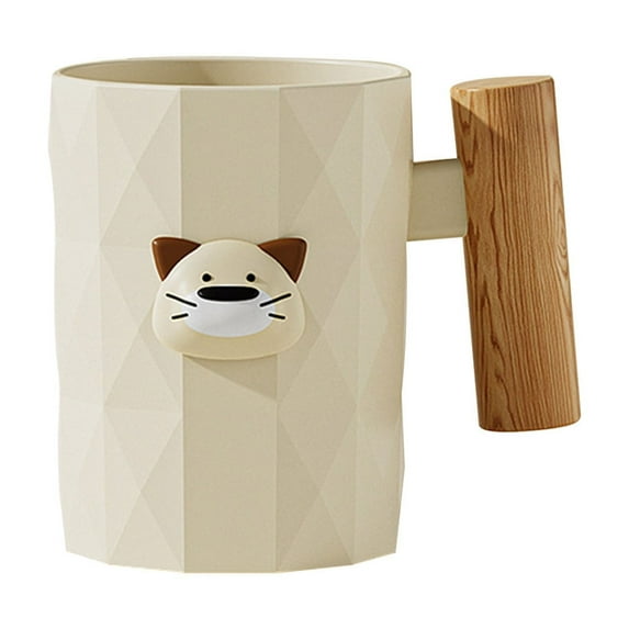 SLYNSHome Tooth Brush Cups,Bathroom Tumbler with Handle Cute Cat Pattern,Bathroom Cup BPA Free Drinking Cups Toothbrush Mugs for Toddlers Kids Couples Friends Gift