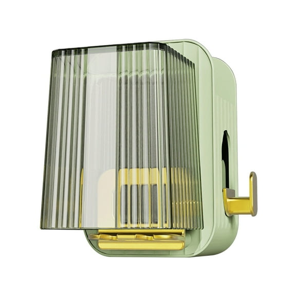 SLYNSHome Toothbrush Holder Wall Mounted with Cover and 2 Hooks,Self Adhesive 2 Slots Toothbrush Storage Organizer for Shower,Toothbrush Hanger Rack