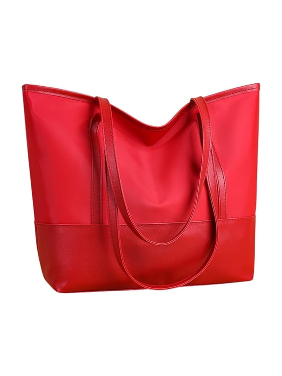 Tote Bag for Women,Ladies Shoulder Bag Large Capacity Purses Satchel Handbag for Travel,Work,Shopping - Red