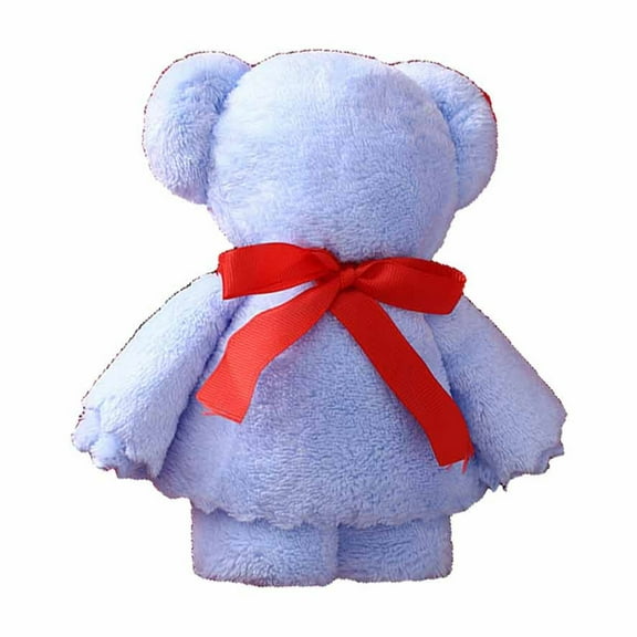 SLYNSHome Towels for Hand,11.8x23.6 inch Cute Bear Shaped Velvet Towel - Soft Quick Absorbent and Dry - Hand Towels for Kitchen,Bathroom,Toilet Accessories (Blue)