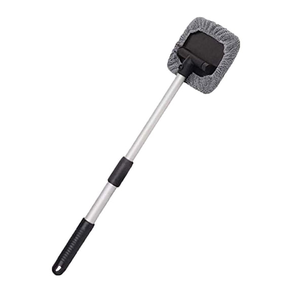 SLYNSHome Windshield Cleaning Tool - 1Pcs Mop & 2 Pcs Cleaning Cloth - 10.6~17.7 inch - Extendable - Microfiber Car Window Cleaning Scrubber Brush for Bathroom Kitchen