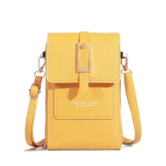 SLYNSHome Women Touchscreen Phone Bags, Mini Leather Mobile Phone Crossbody Bags Shoulder Handbag Wallet With Credit Card Slots