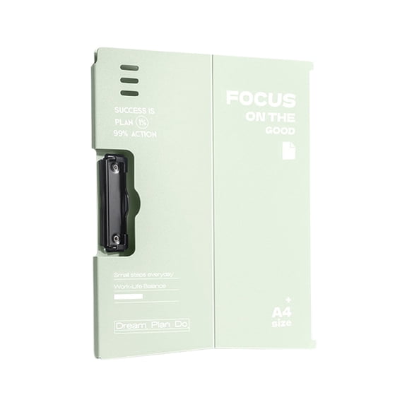 SLYNSHome Clipboard Folder A4 Foldable Clipboard with Horizontal Metal Clips Green Foldable Binder Clipboards File Cover Work Folder Clipboards