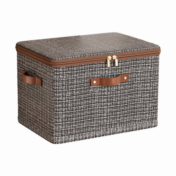 SLYNSHome Clothes Storage Bins Stackable Storage Box Foldable Clothing Storage Bins with Lids Storage Bags Fabric Box Organizer