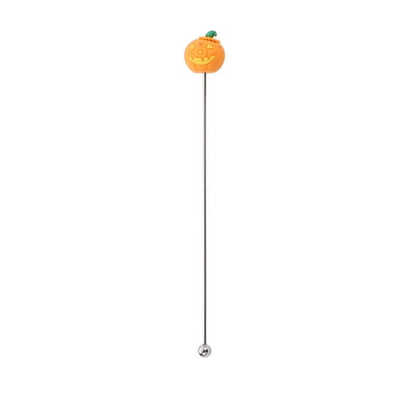 SLYNSHome Coffee Stick Stainless Steel Swizzle Sticks Reusable Metal Stir Sticks Cocktail Coffee Drink Stirrer Halloween Party Supplies - Orange