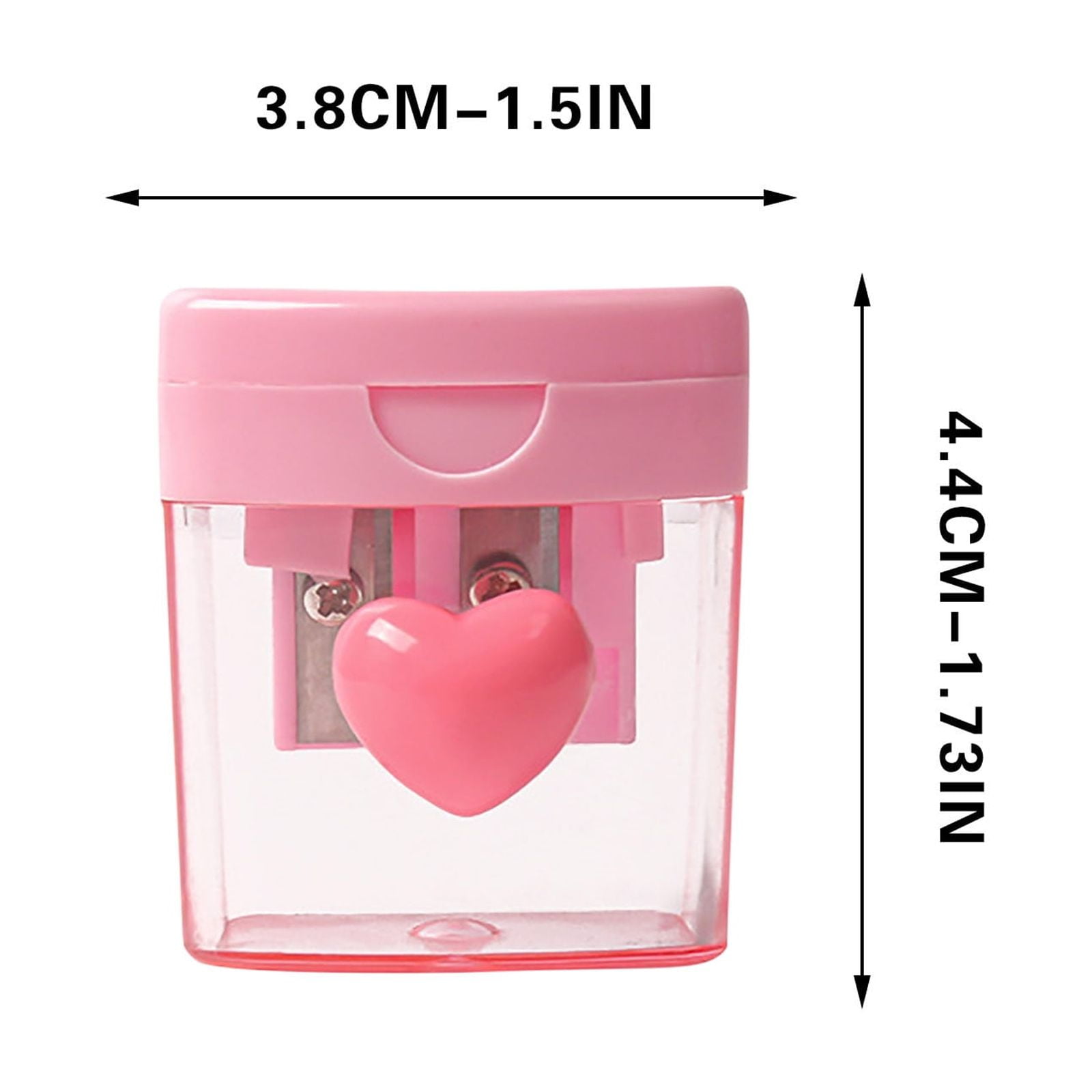 SLYNSHome Colored Pencil Sharpeners Manual,Hand Held Small Compact Pencil Sharpener with Lid Dual Hole for Makeup Pencils Artist Home Office - Pink