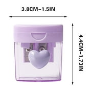 SLYNSHome Colored Pencil Sharpeners Manual,Hand Held Small Compact Pencil Sharpener with Lid Dual Hole for Makeup Pencils Artist Home Office - Purple